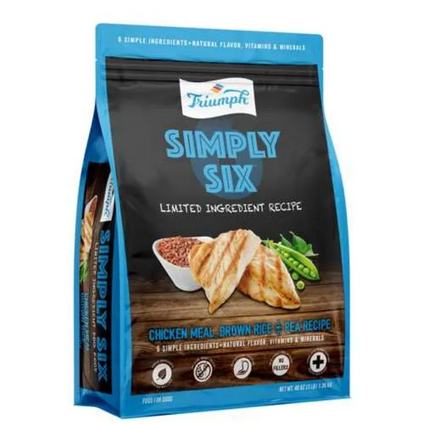 3 Lb Triumph Simply Six Chicken Meal, Brown Rice & Pea (6 Per Bale) - Health/First Aid